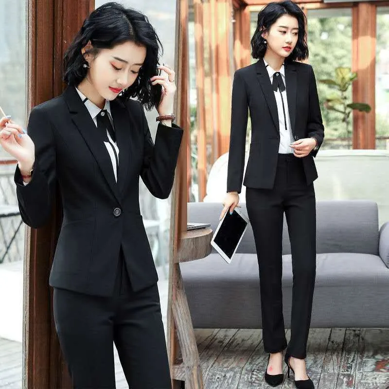 6001 Business Wear Female Temperament Business Commute Formal Suit Vest Suit Work Clothes Hotel Waiter Work Clothes