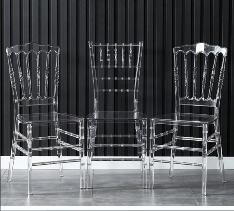 10Pc Popular Wedding Banquet Hotal Decoration Acrylic Crystal Chair For Indoor Dining Room Outdoor Beach Event Site Layout Props