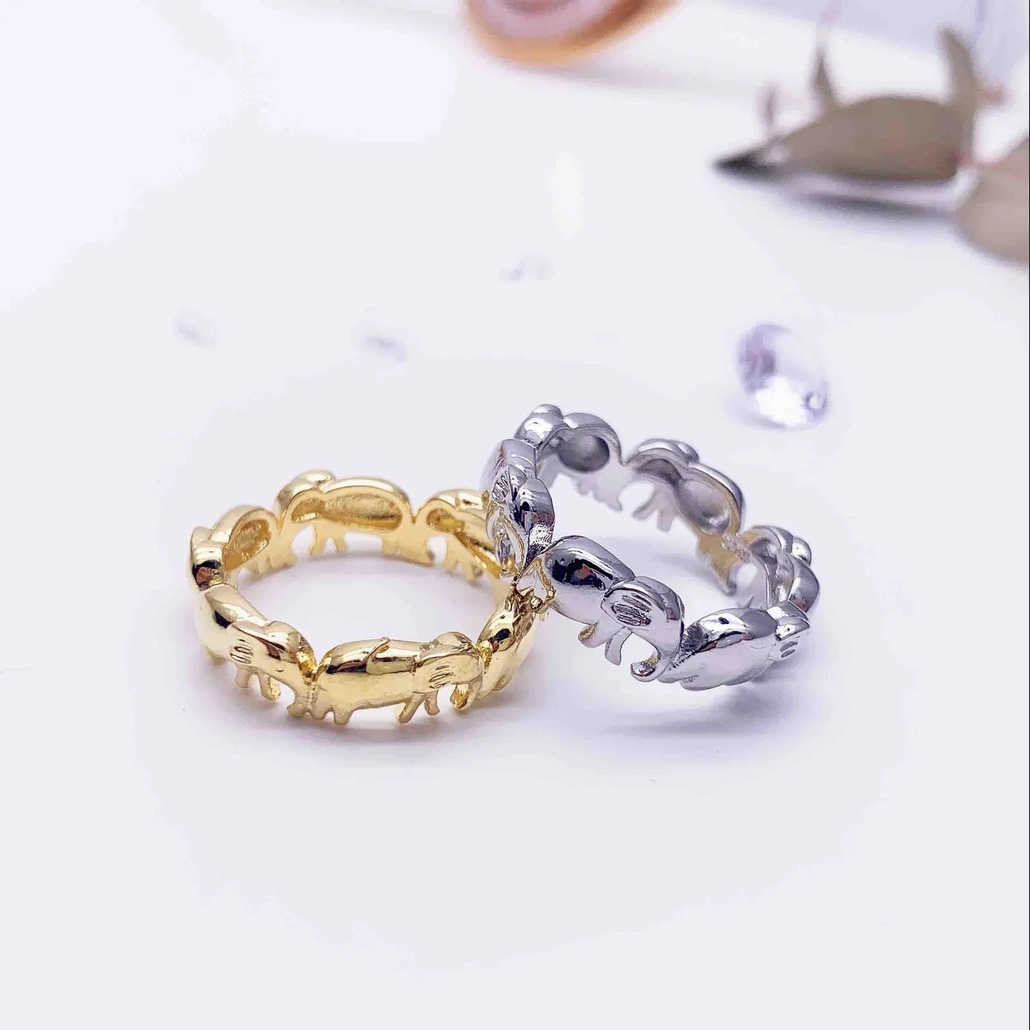 Vintage Rings for Women Men Girl Elephant Animal Lucky Ring Jewelry Gift Favor Size 6~10 Classics Rings Finger Ring for Women