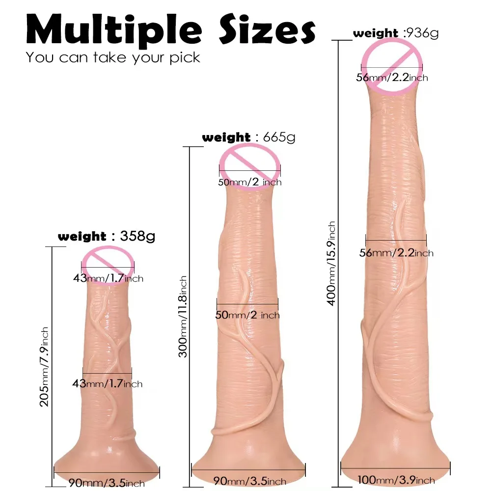 40CM Long Horse Dildo Realistic Penis Cock Animal Dildo With Suction Cup Huge Sex Toys For Female Masturbator Anal Toys for Men