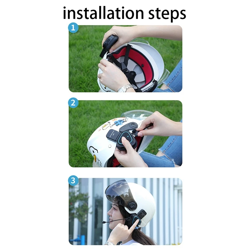 Motorcycle Summer Helmet Special Bluetooth Headset Portable CVC Smart Noise Cancelling Takeaway Headset_voghion.com