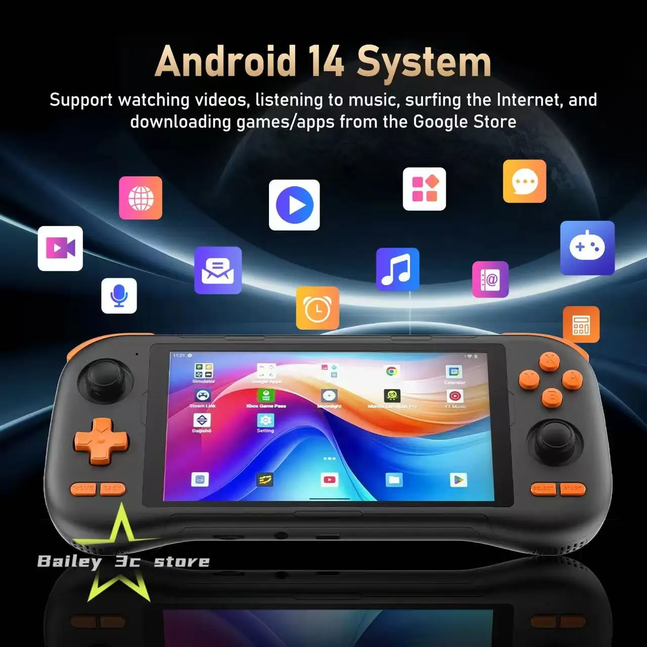 New KINHANK K56 Handheld Console, 5.5-inch Touchscreen, Android 14, 5000mAh, Supports 50 Emulato, For Retro Game_voghion.com