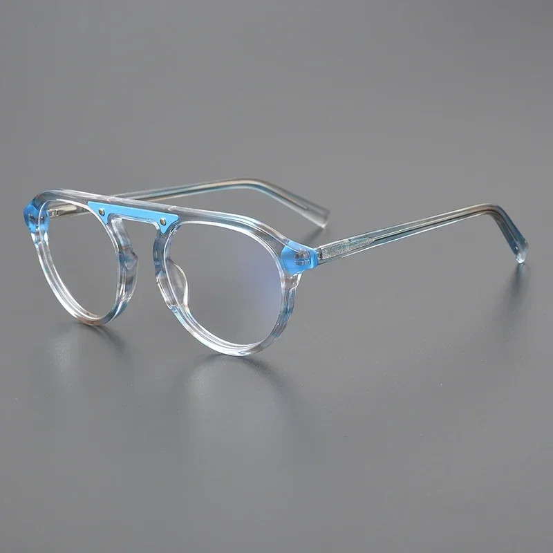 

2023 New fashion color match glasses frame men oval acetate designer optical eyewear Myopia reading women personalized eyewear