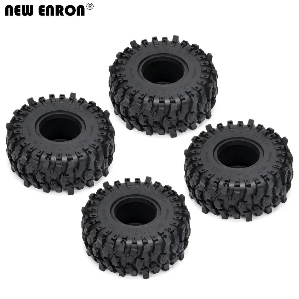 

4PCS BLACK 45*118MM 1.9" Rubber Rocks Tyre tires For RC CAR 1/10 Axial SCX10 II 90046 D90 TRAXXAS TRX4