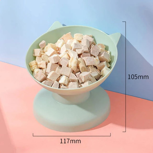 New sales of high foot bowl kitten neck guard firmly prevent upset plastic bowl candy color cat food for dog food bowl 6