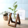 Glass Transparent Plant Bonsai Swing Bottle Vase Wooden Frame Birthday Gift Yard Pot Garden Desktop Landscape Supplies 3