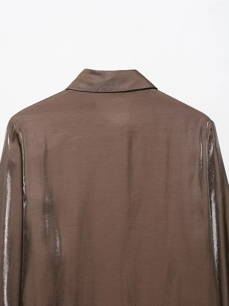 Chic Fashion rainbow colors Shirts for Women 2025 New Long Sleeve Women's Streetwear Casual Shirt And Blouse Woman Elegant Top