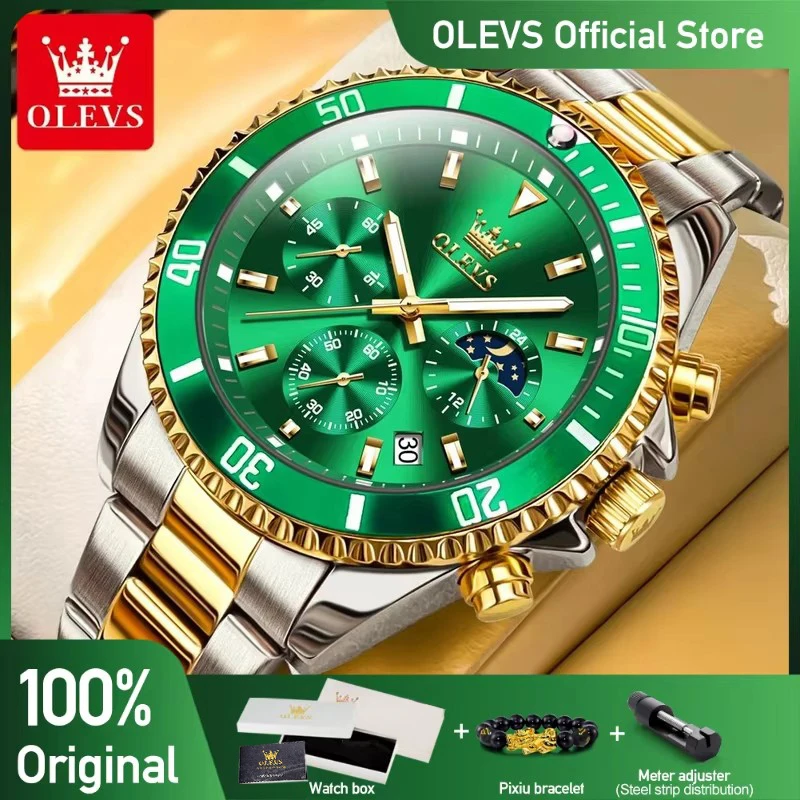 OLEVS Orologio da Polso Uomo Cronografo Movimento al Quarzo