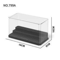 Deluxe Collectible Display Case with Baseplate for Action Figures and Building Blocks (NO.799A)