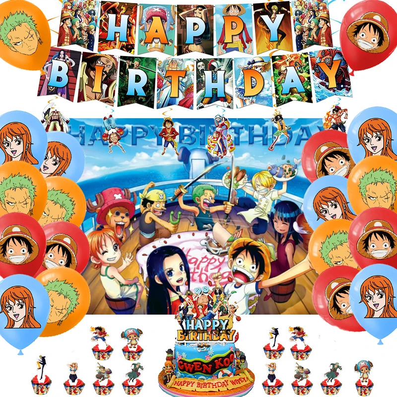 One Piece Birthday Decorations One Piece Anime Birthday Theme Birthday Party Aliexpress