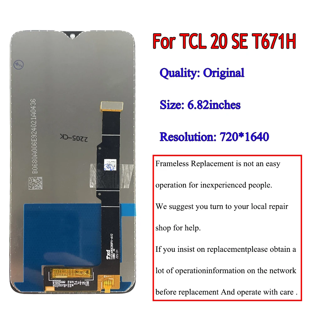 Display Tcl 20 Se Display LCD Con Touchscreen Per TCL 20 SE (T671H/T671F/ T671E), Ricambio Nuovo E Funzionante! Schermo Mercedes Classe A W176