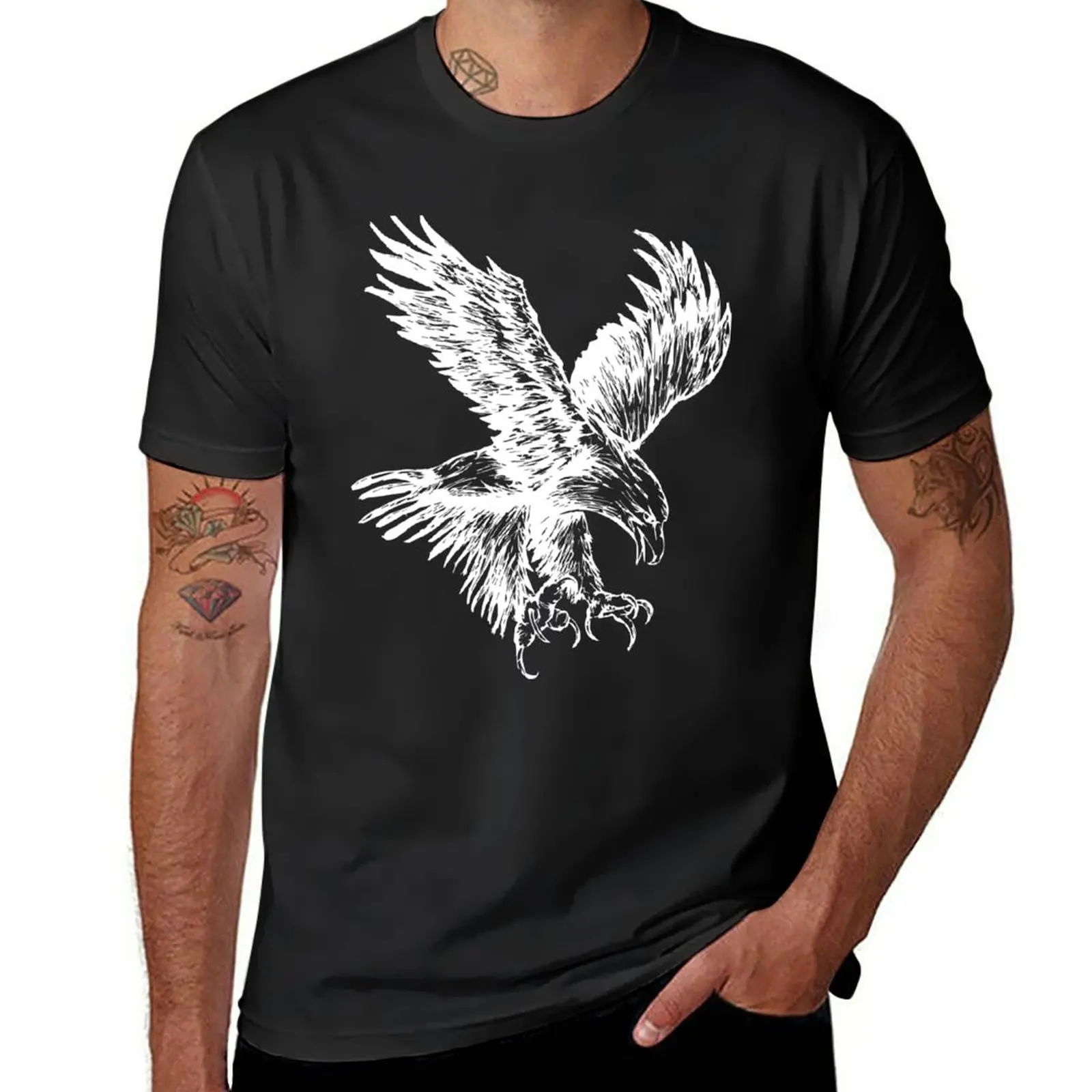 

New Bald Eagle (White) T-Shirt funny t shirt tops Short sleeve tee Aesthetic clothing mens white t shirts