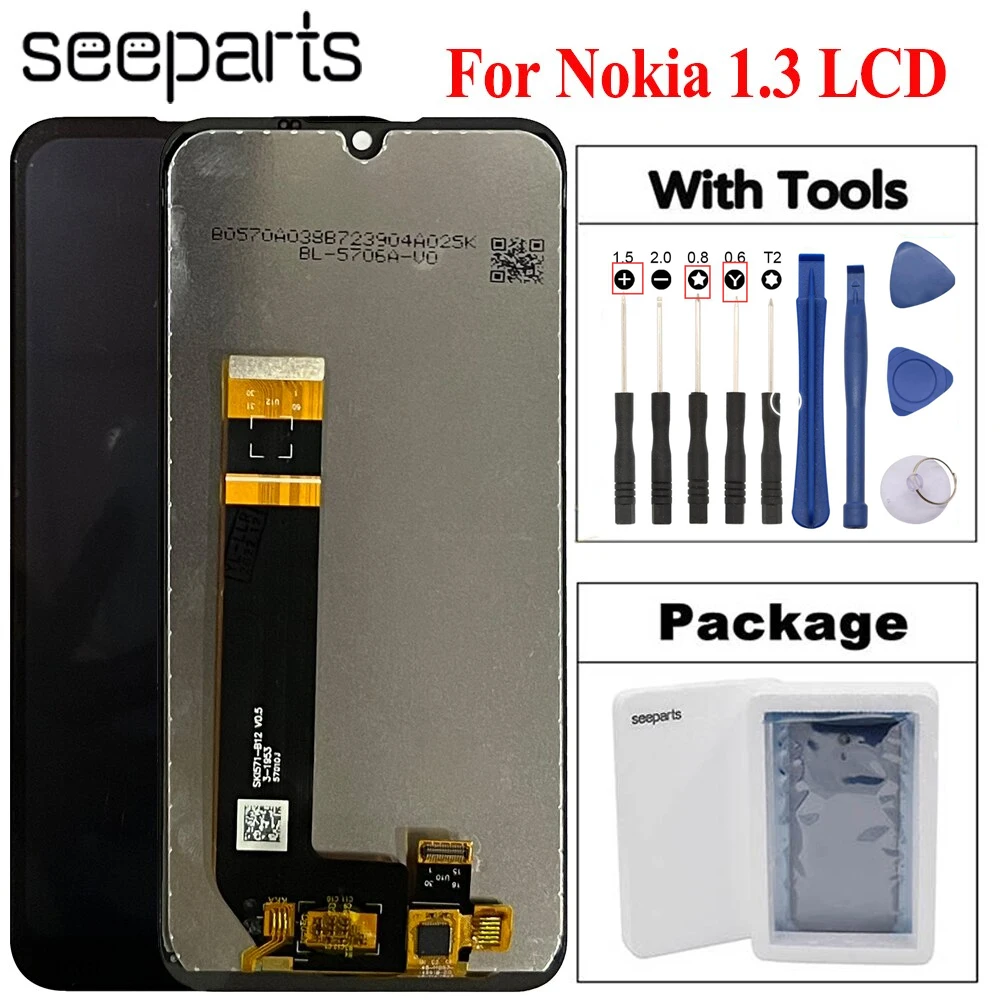 

Tested Working 5.71" For Nokia 1.3 LCD Display Touch Screen Digitizer Assembly For Nokia 1.3 LCD TA-1216 TA-1205 Screen