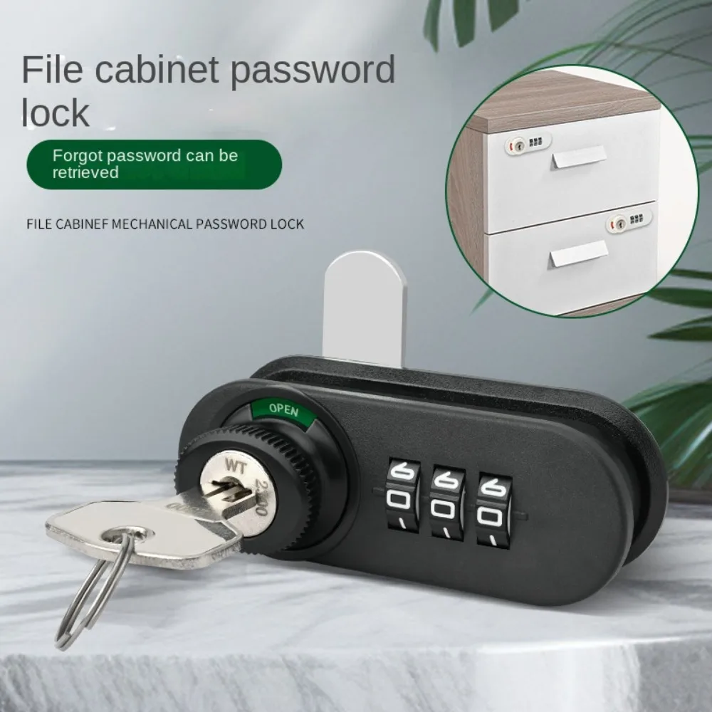 Zinc Alloy Mechanical Password Lock Anti-theft Furniture Combination Lock Hardware 3 Digital Code Drawer Lock Cupboard Drawer