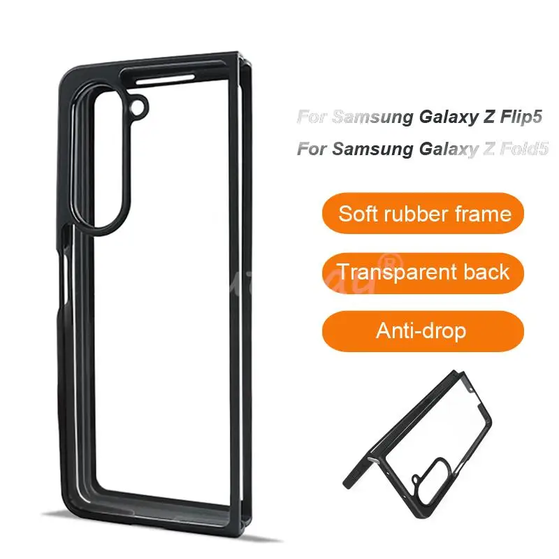 Per Samsung Galaxy Z Fold 5 Case Luxury Silicone Tranperant Tpu Cover Samsung Z Fold5 Case Antiurto Back Z Fold 5 4 Cover
