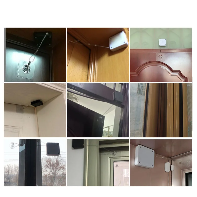 Automatic Door Closer Door Puller Wire Rope Retractable Anti-theft Punch-free Recovery Coil Anti-theft Cable Box Bracket Closure door closer