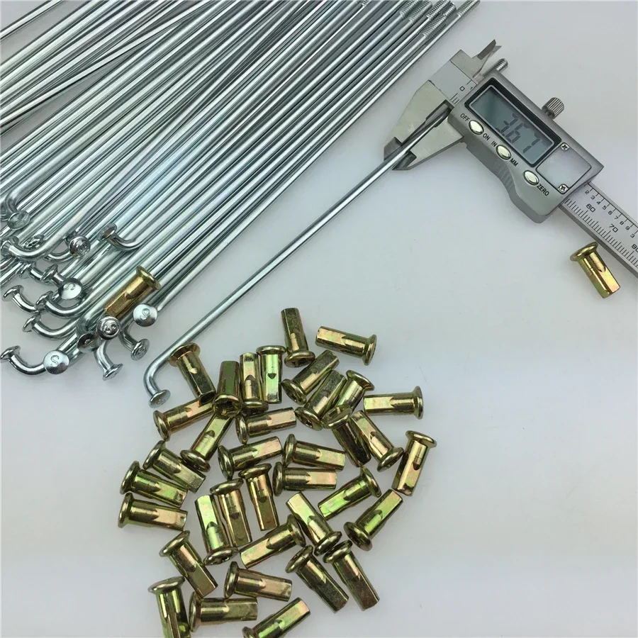 40pcs 3.2mm-3.8mm-4mm for CG125 Jialing Motorcycle Hub Wheel Spoke Steel Thickened Right Angle Wire and Cap 17-18 Inch Wire