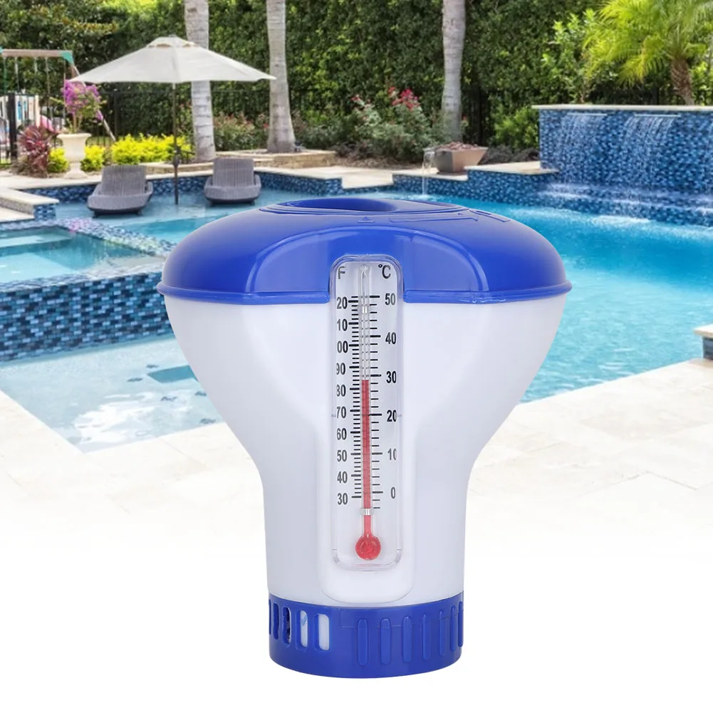 Chlorine Dispenser Floating Swimming Pool Chemical Chlorine Dispenser Thermometer Tablet Holders Floating Tablet pool chlorine dispenser