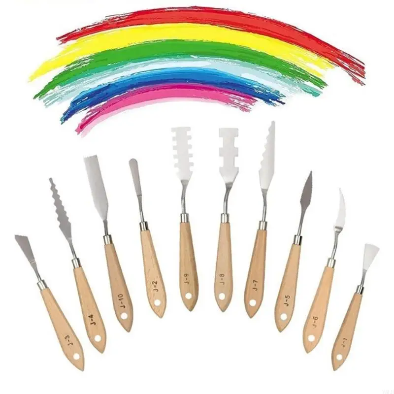 Y5LB 10 Pcs 팔레트 스크레이퍼 그림 도구 팔레트 스크레이퍼 세트 그림 주걱 캔버스 아크릴 그림에 대 한 설정