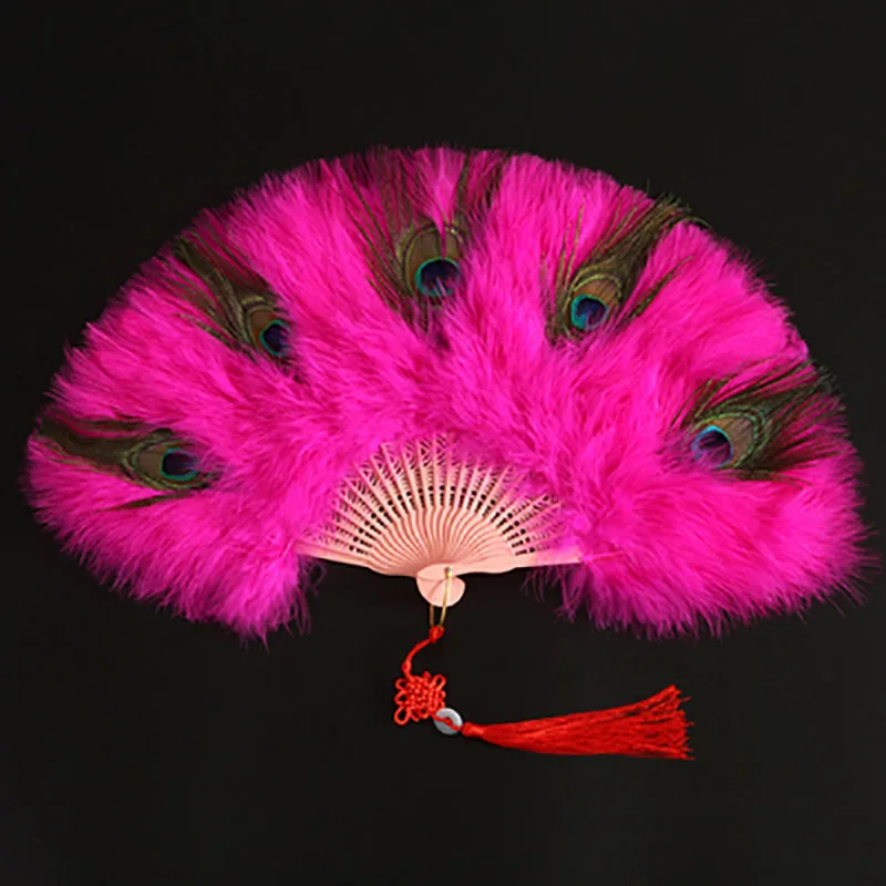 Peacock Feather Folding Hand Fan, Classical, Vintage, 20s, Costume, Dancing Show, Tea Party, Wedding Decoration
