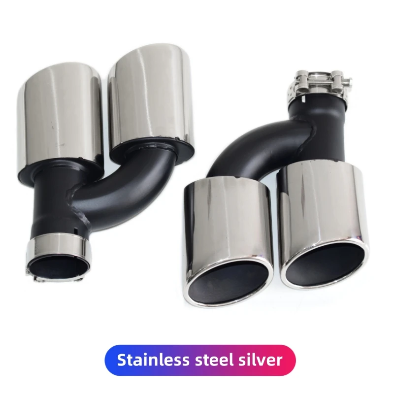 For Audi A4 A5 A6 A7 Pipe Modification S4 S5 S6 S7 Quad Tail Pipe Black Muffler Tip Exhaust Head