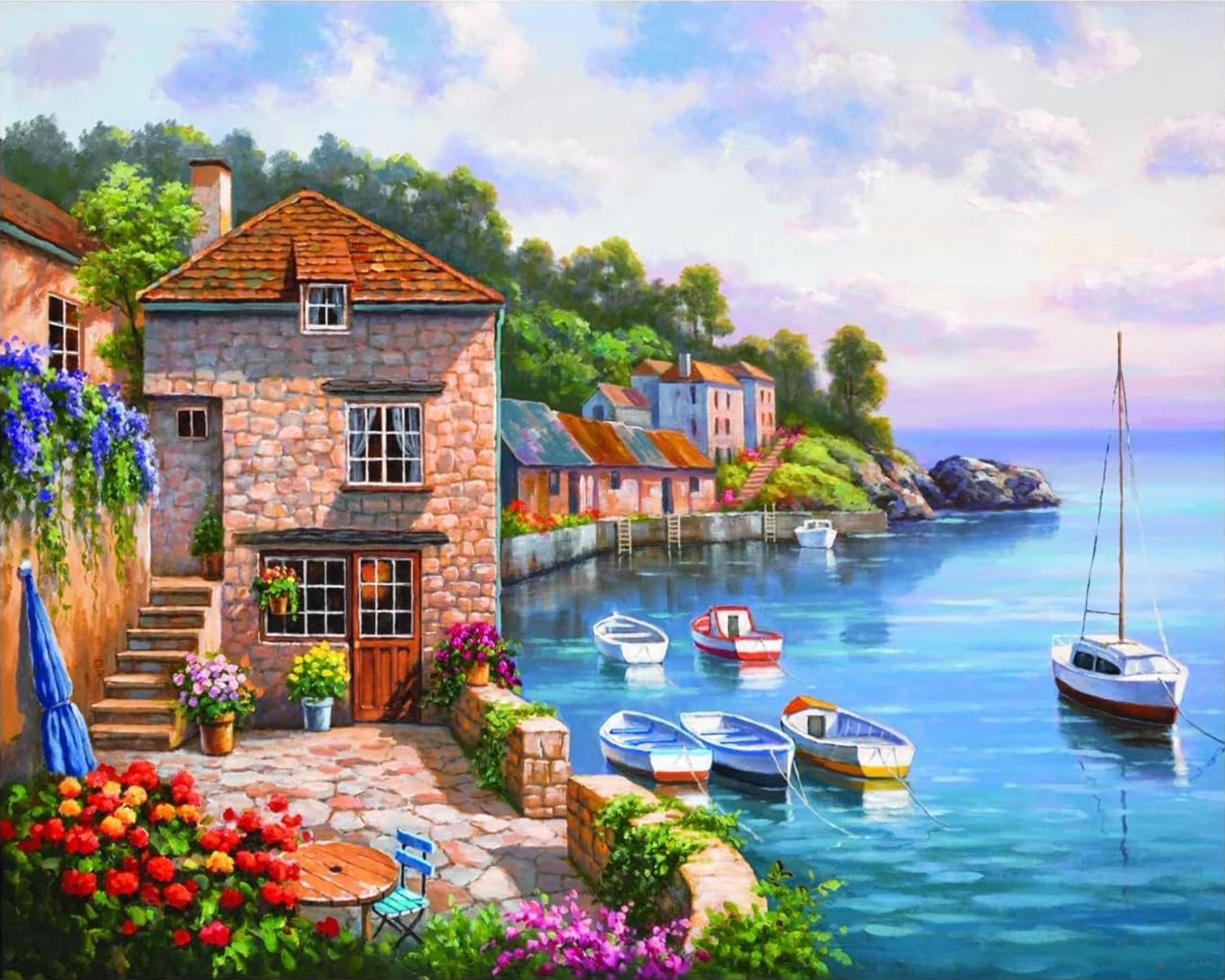 Deluxe DIY Scenic Oil Painting Kit - 40x50cm Canvas