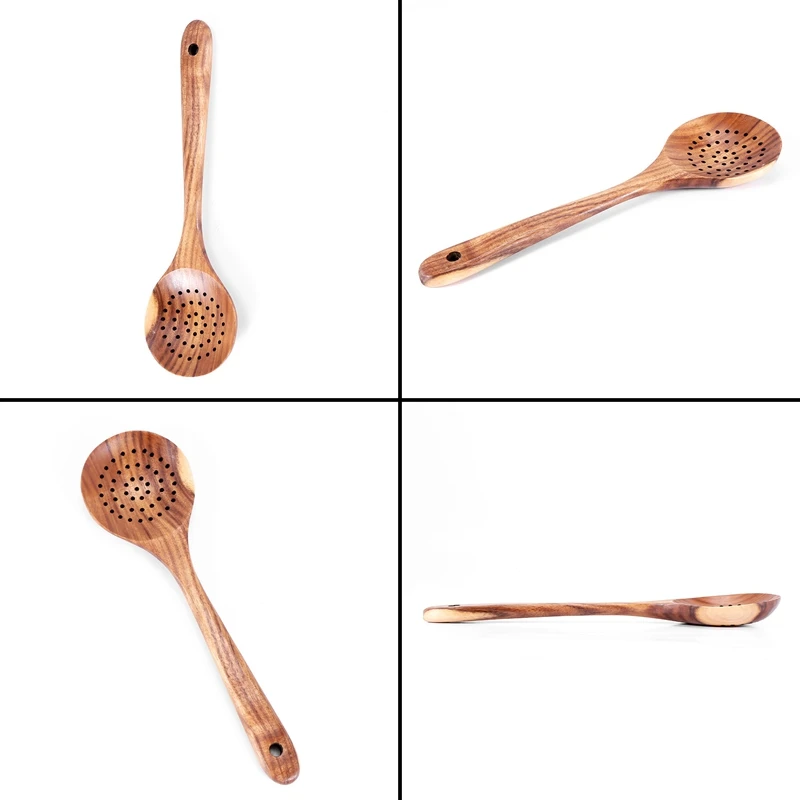 Teak Wood Spoon Long Handle Spoon Ladle Big Rice Paddle Wooden Cooking Skimmer Scoop Wooden Kitchen Utensils