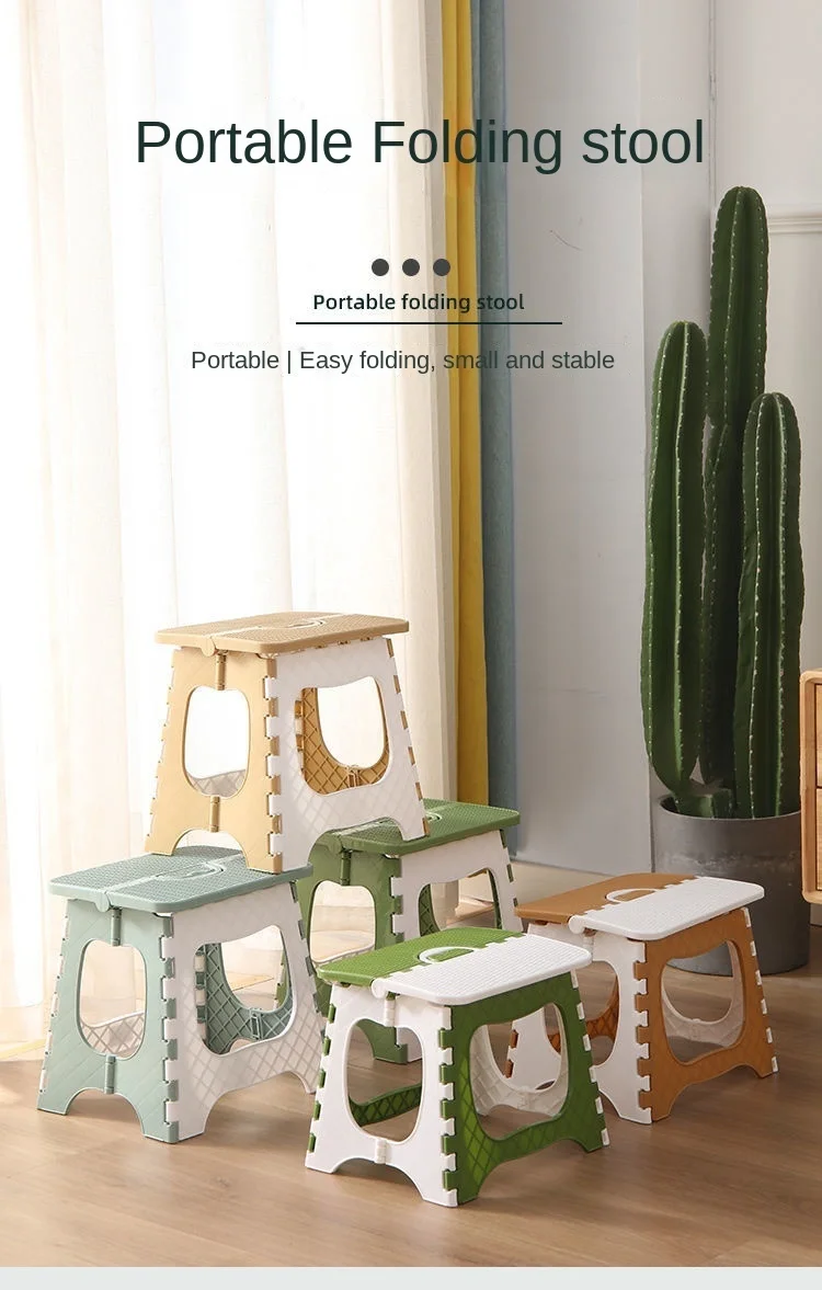 Description Picture 2 of itemThickened Plastic Folding Furniture Stool Portable Mini Outdoor Adult Children Chair Bank Train Maza Change Shoe Fishing Stool