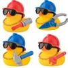 Car Dashboard Decorations Rubber Ducks, Construction Builder Rubber Ducky for Car Ornament Cute Duck with Tool, Hard Hat, Glasse 1