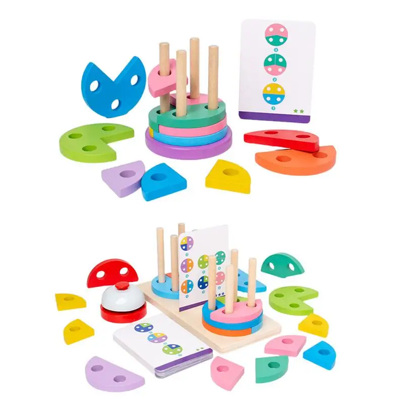 Деревянные игрушки для сортировки и укладки, строительные блоки 3D для сортировки, радужные цвета, формы, строительные блоки деревянные строительные блоки монтессори ранние обучающие игрушки графический набор колонна детская игрушка доска для занятий