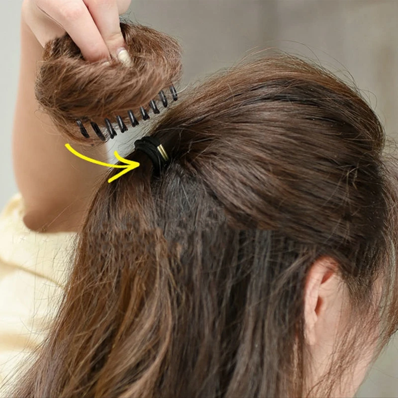 Synthetic Claw Clip Hair Extention Hair Bun Meatball Head Accessories Messy Straight Clip-in Donut Bun