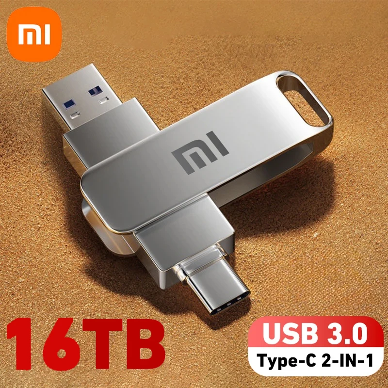 Флэш-накопители Xiaomi 16 Тб, USB 3,2, высокоскоростная переносная металлическая Флэшка, карта памяти, флэш-диск, водонепроницаемая карта памяти, Новинка