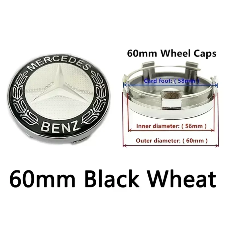 80-40-20 PCS 56mm 60mm 68mm For GLA GLB GLC A B C E Mercedes Benz Car Wheel Hub Center Caps Cover Badge Emblem Logo 75mm 3Pin 3
