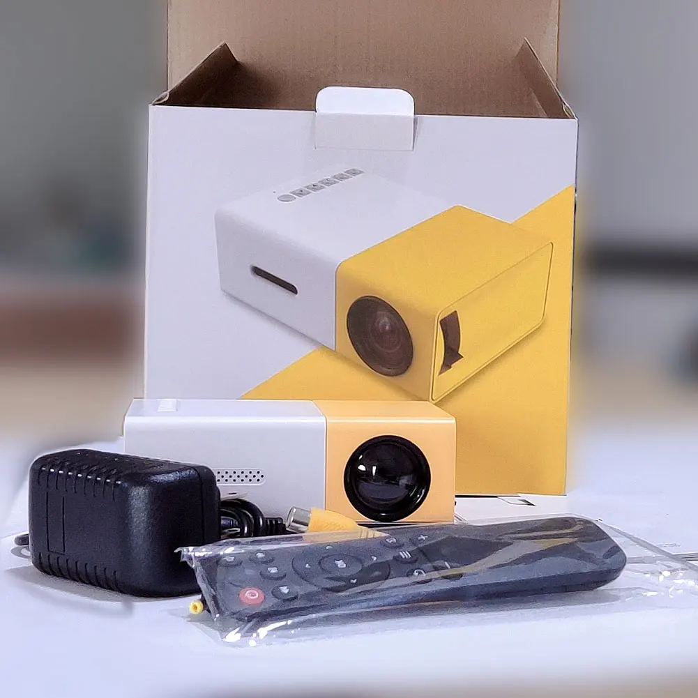 지지대 HDMI USB AV TF 카드 휴대용 미니 포켓 프로젝터, 홈 시어터용 야외 비디오 영화 프로젝터