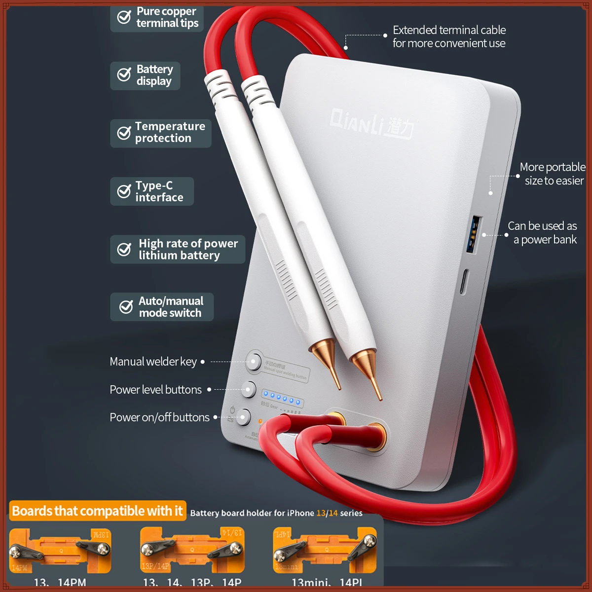 

QianLi Macaron DIY Portable Spot Welding Machine Micro Spot Welder for iPhone Battery Flex Replacement Repair Pen Tool Andriod