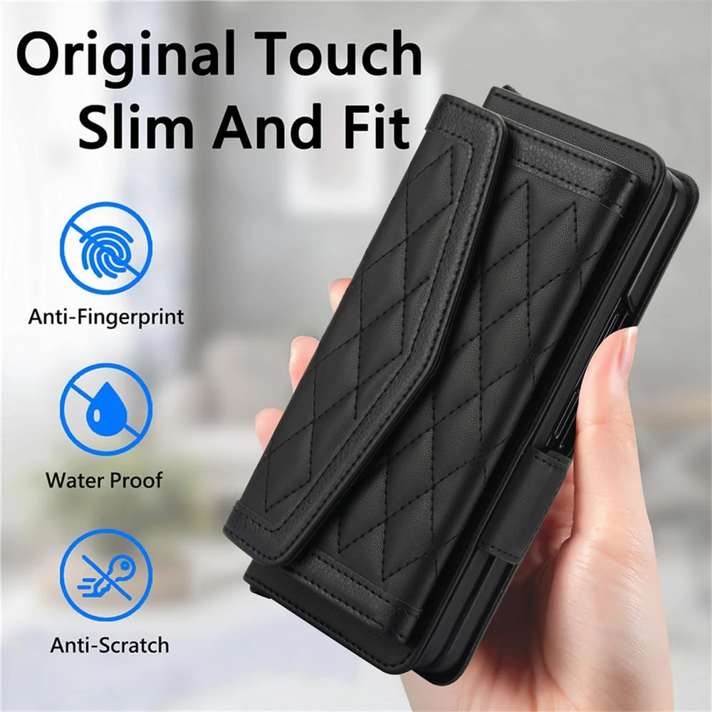 Elegance Series Leather Wallet Phone Holder with Card Slot & Crossbody Strap – Luxurious Case Cover