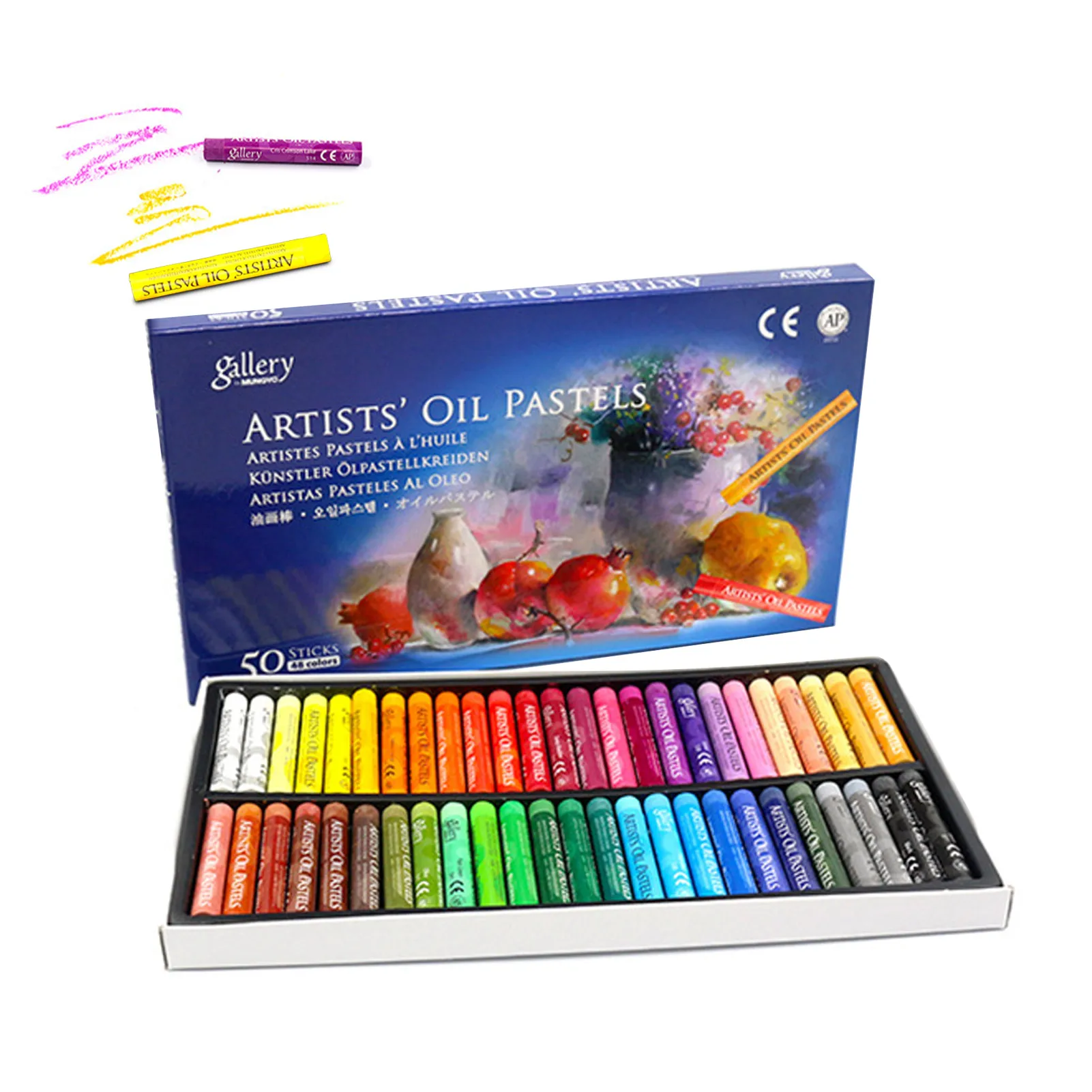 Oil Pastels Set,24 Assorted Colors Non Toxic Professional Round