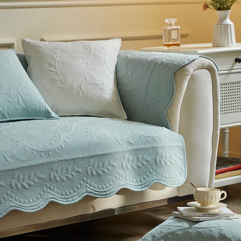 Embroidered Cotton Washed Sofa Cushion Four Seasons Universal Non-slip Cotton Fabric Living Room Sofa Cover 5