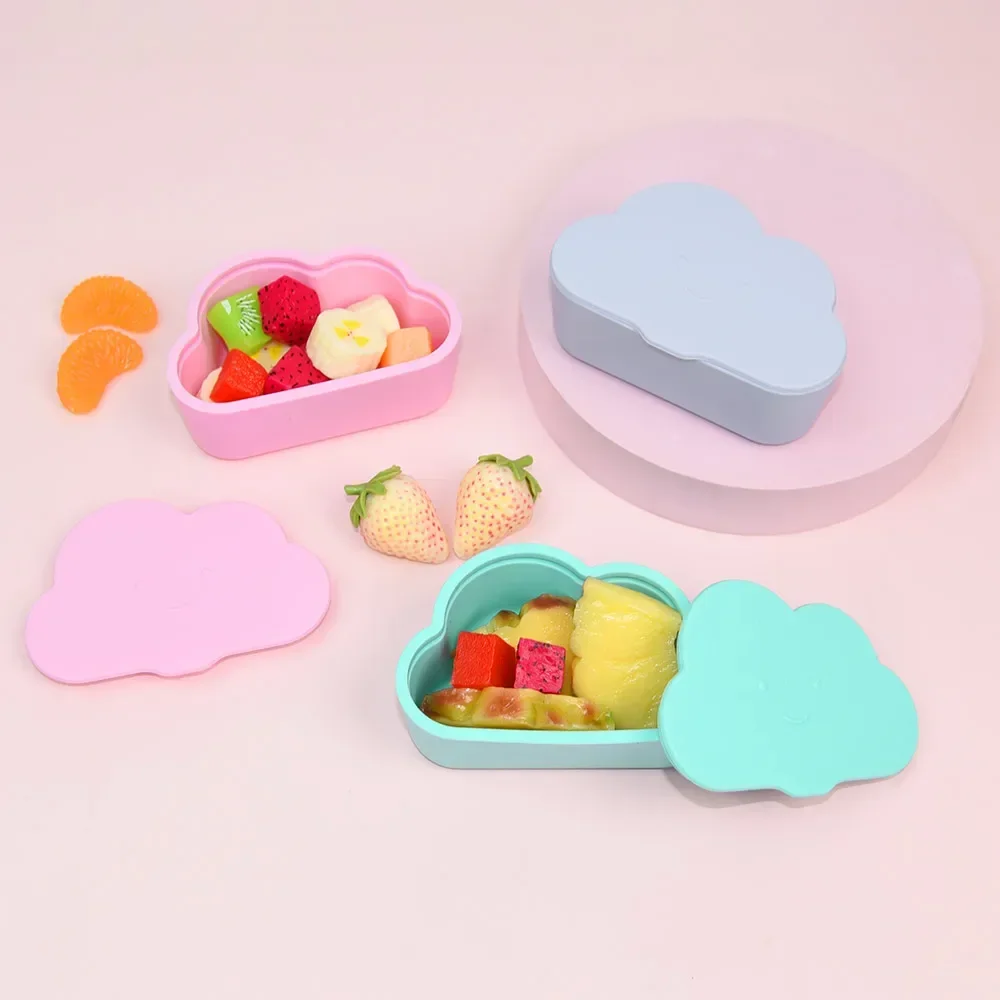 Cloud Shape Food Grade Silicone Snack Box With Lid Fruit Nut Dried Storage Box Container Candy Storage Box 5