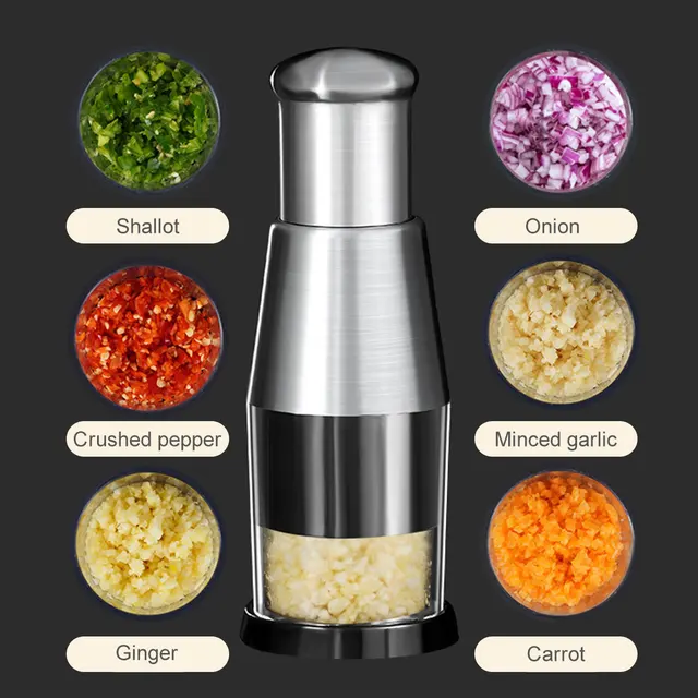 Tritatutto manuale per aglio Frantoio per aglio Premendo tritatutto per alimenti portatile Affettatrice per verdure Frantoio Accessori per la cucina di casa 2