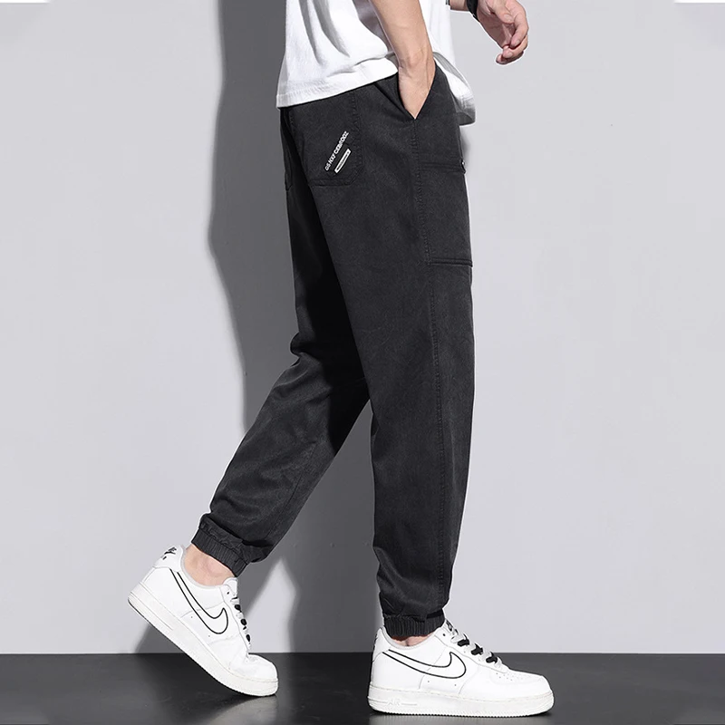 Jeans Men 2023 Spring Summer Tide Brand Boy's Jeans Men's Cotton Loose Trend Korean Version Trousers Black Harem Pants