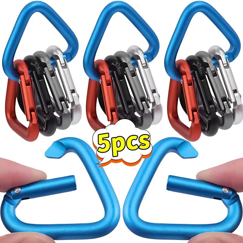 Triangle Colorful Carabiner Outdoor Camping Hiking Keychain Snap Clip Hook Kettle Buckle Water Bottle Hook Accessories 1/5pcs Triangle Colorful Carabiner Outdoor Camping Hiking Keychain Snap Clip Hook Kettle Buckle Water Bottle Hook Accessories 1/5pcs