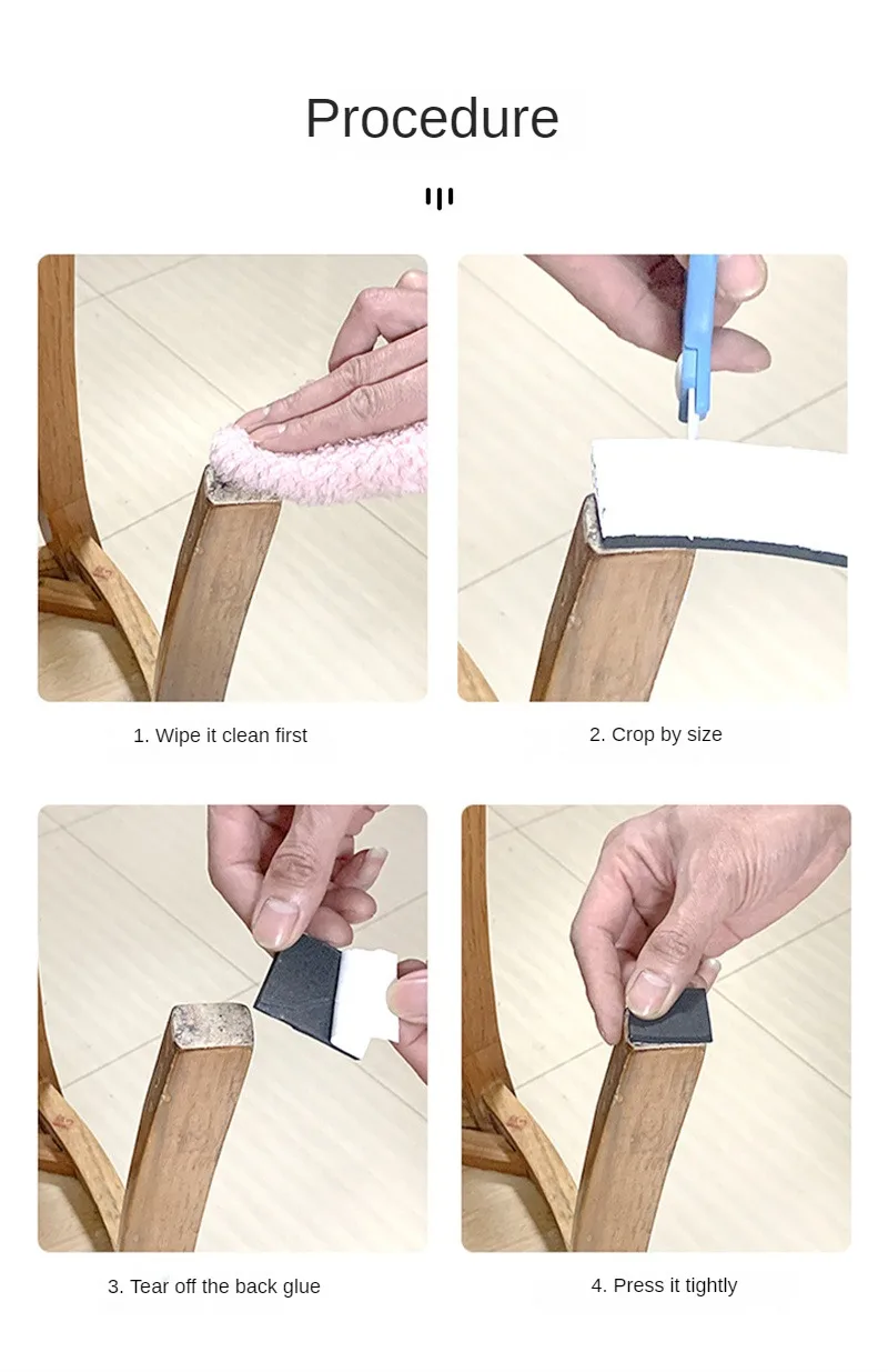 Table Chair Leg Protection Felt Self-adhesive Thickening Felt Foot Pad Cover Shock Absorber Mute Mat Protective Sofa Floor Pad