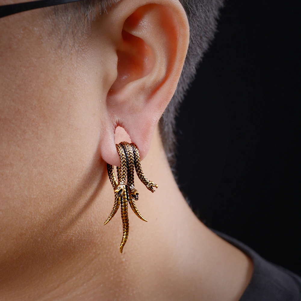 Ear Plugs Gauges With Hoop Earrings 2PCS Hoops Dangle Ear Gauges