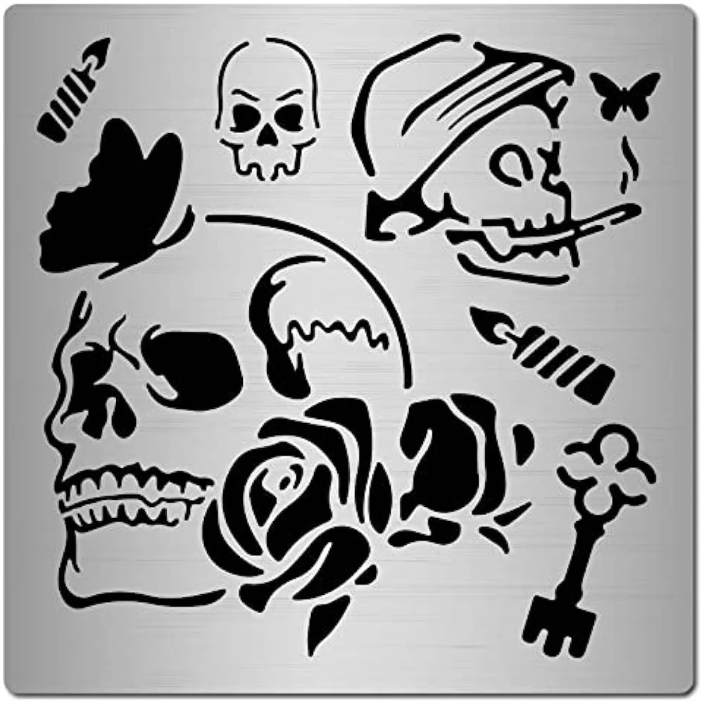 

Skull Metal Die Cuts Plaques Cutting Dies Stencils Flower Rose Butterfly Moon Star for Paint DIY Scrapbooking Craft Photo Album