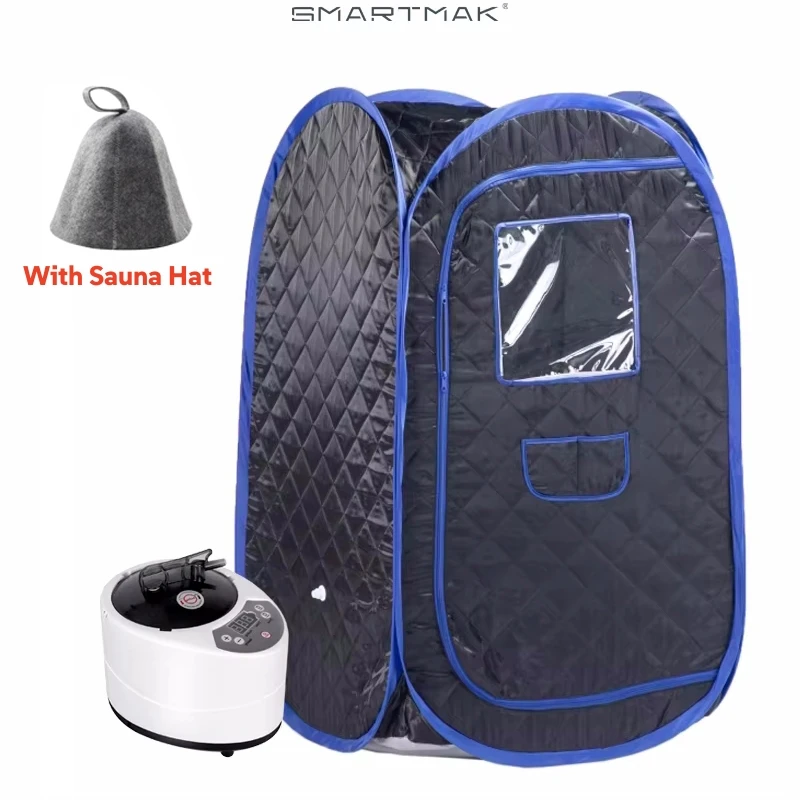 ซาวน่าไอน้ําแบบพกพา Full Body Personal Home Spa เต็นท์ซาวน่าแบบพับได้พร้อมเครื่องกําเนิดไอน้ํา 3 ลิตรและ 1,000 วัตต์ 1