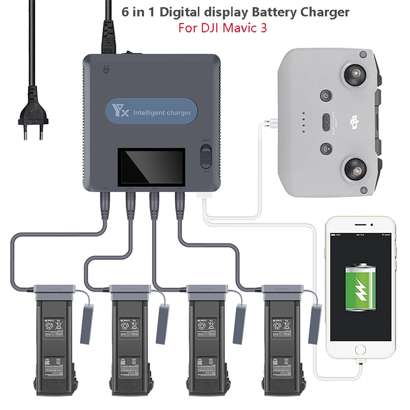 chargeur-a-affichage-d'ecran-pour-dji-mavic-3-6-en-1-hub-de-charge-rapide-intelligent-batterie-numerique-pour-dji-mavic-3-accessoires-de-importateur