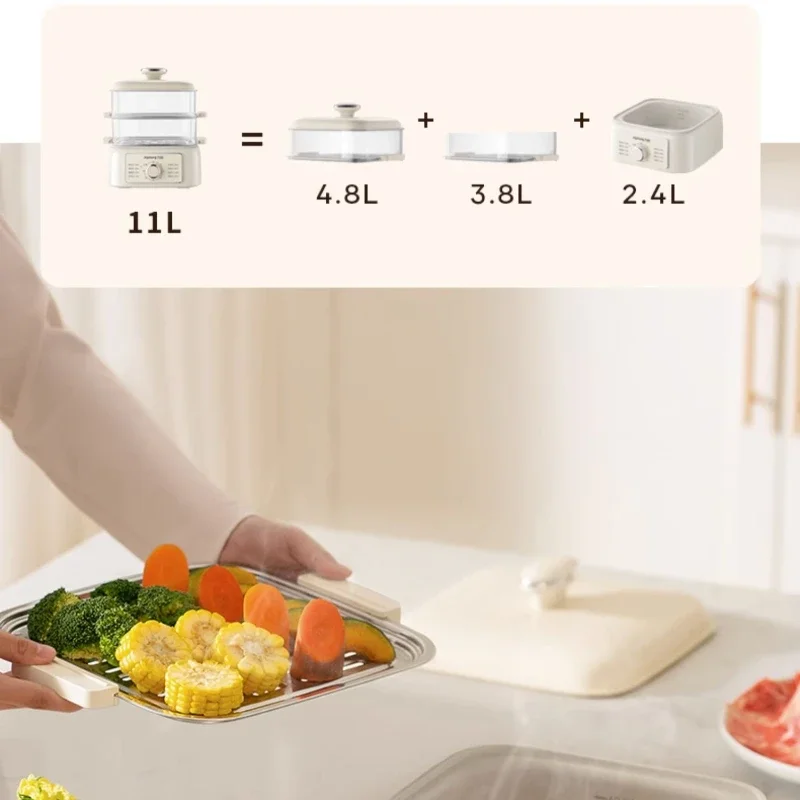 Electric Steamer Three-Layer Stewing and Cooking All-in-One Machine Timing Steam Cage Multi-Layer Large Capacity