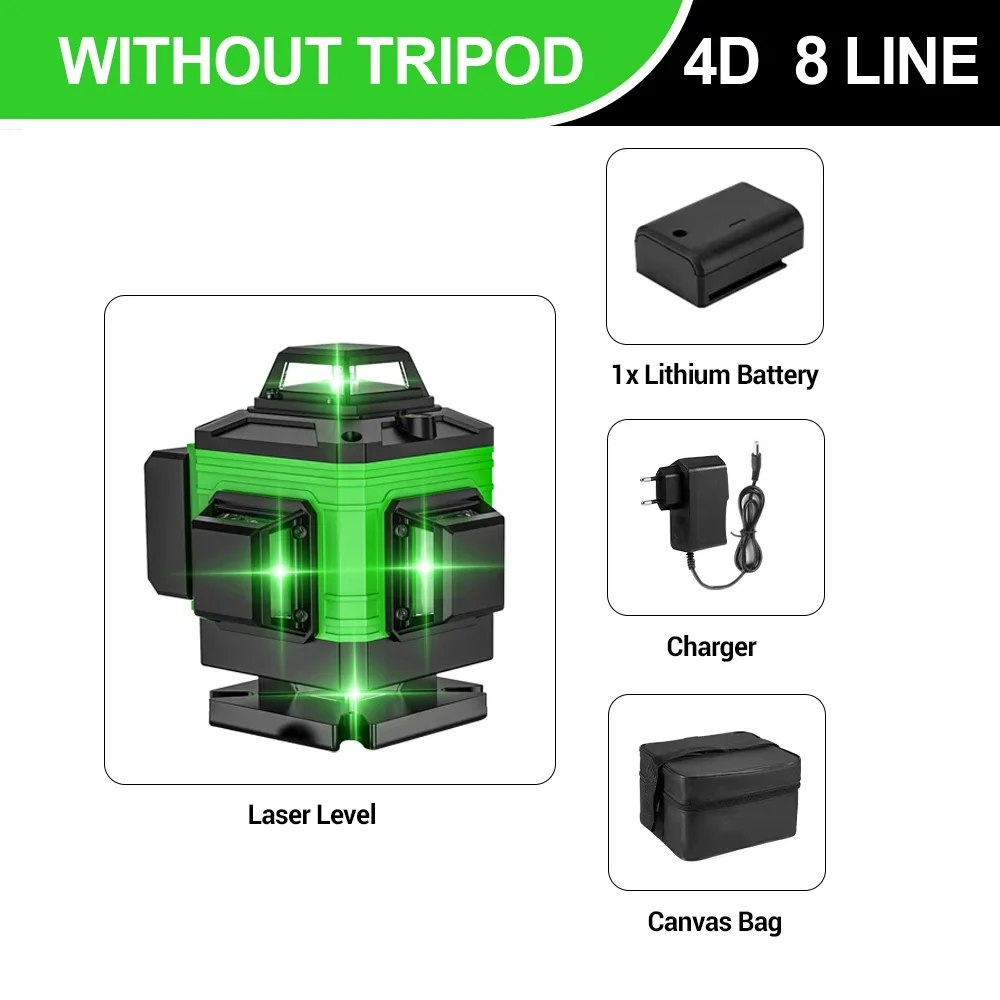 16 Lines 4D Laser Level Green Line SelfLeveling 360 Horizontal & Vertical power Laser level Professional Construction Tools