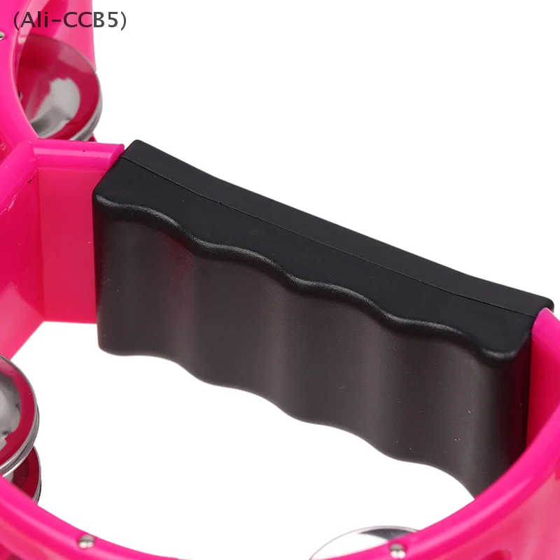 Plastic Double Row Tambourine KTV Special Hand Bells Jingle Rings Musical Instruments